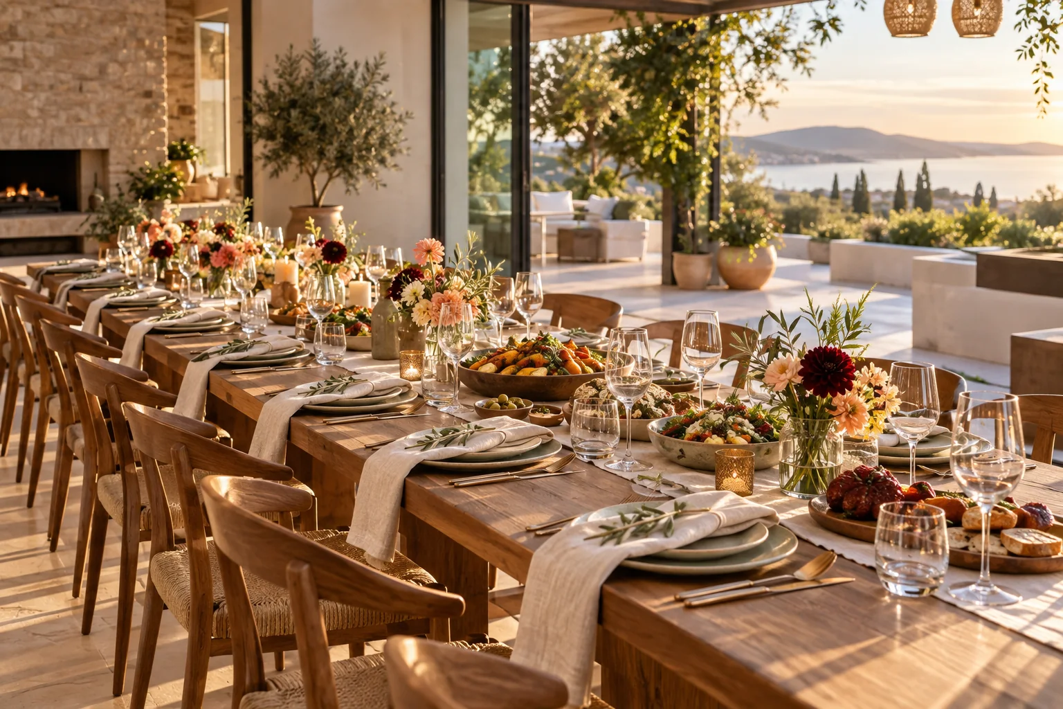 A refined catered event table ready for guests